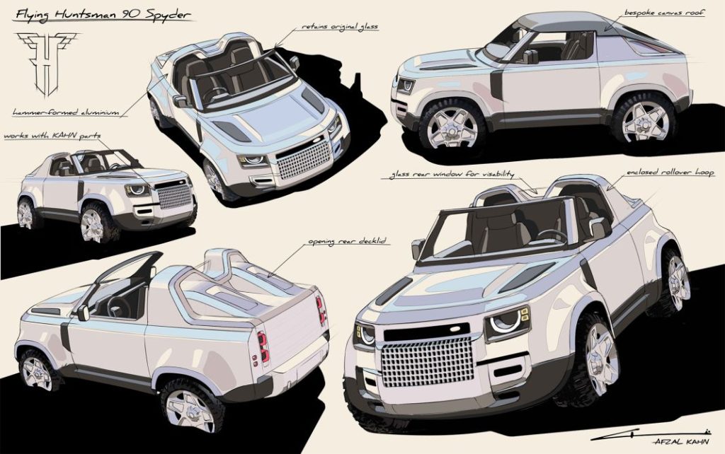 El JLR Defender roadster de Kahn se llama Flying Huntsman Spyder 90 1 Motor16 JLR Defender Flying Huntsman 90 Spyder 1 Motor16