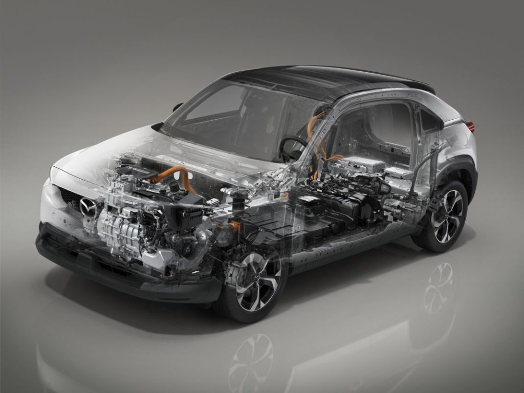 El Mazda MX-30 se marca su propio 'Moves' para bajar de los 30.000 euros 2 Motor16 2025 Mazda MX-30 R-EV. Imagen radiografía.