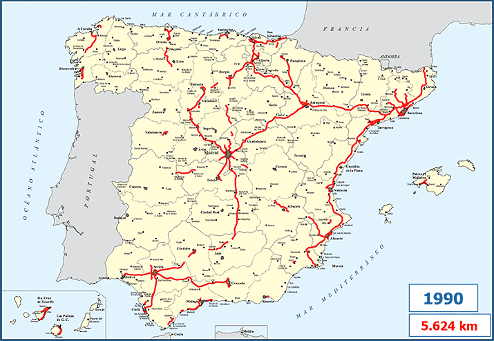 Las carreteras de peaje que hay en España; el mapa definitivo para conocer cuáles son 6 Motor16 mapacarreteras90 Motor16