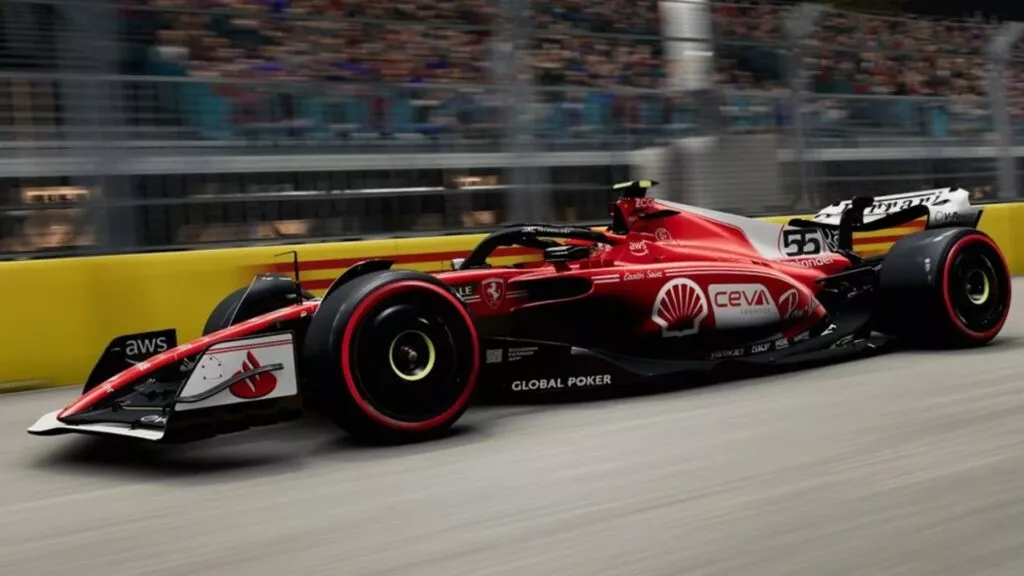 2023 Ferrari F1 Las Vegas decoración. Imagen.