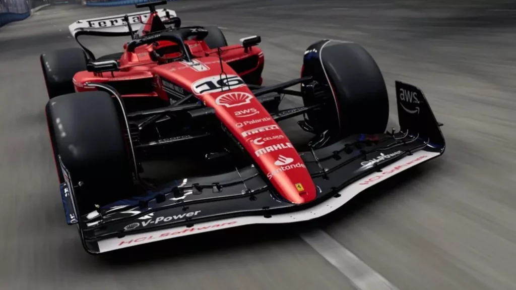 2023 Ferrari F1 Las Vegas decoración. Imagen delantera.