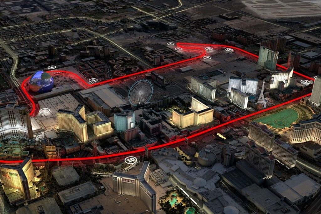 Resacón en Las Vegas. O uno de los mejores Grandes Premios del año 3 Motor16 2023 Gran Premio de Las Vegas Previo. Imagen trazado.