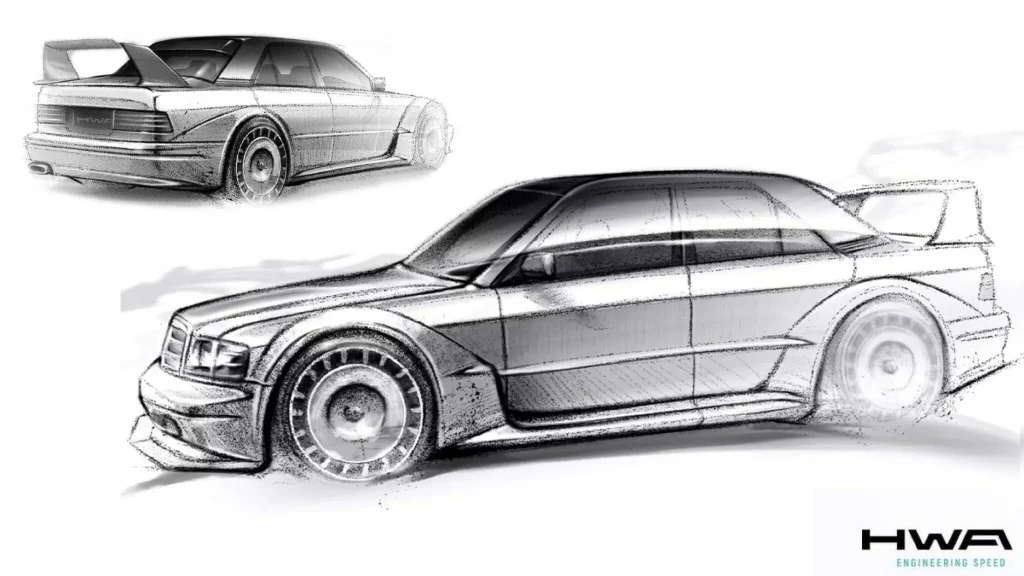 2023 HWA EVO Mercedes-Benz 190E 2.5-16 Evolution II. Imagen boceto.