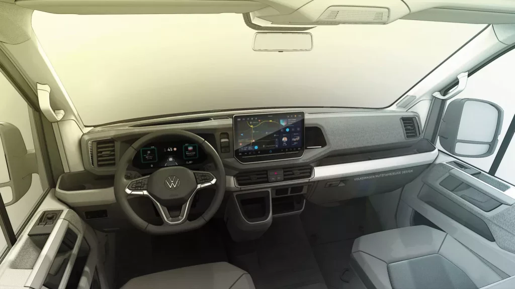 El Volkswagen Crafter tendrá el interior y la tecnología del nuevo Tiguan 3 Motor16 2023 Volkswagen Crafter Bocetos. Imagen salpicadero.