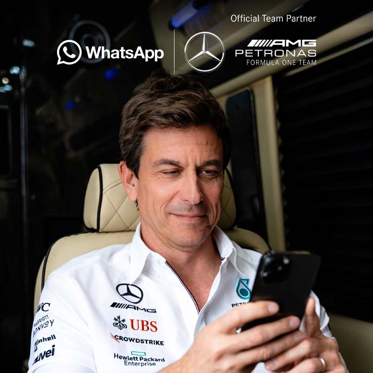 El equipo Mercedes de F1, el más 'rápido' en su compromiso climático 3 Motor16 Acuerdo entre WhatsApp y el equipo Mercedes de Formula 1 1 Motor16