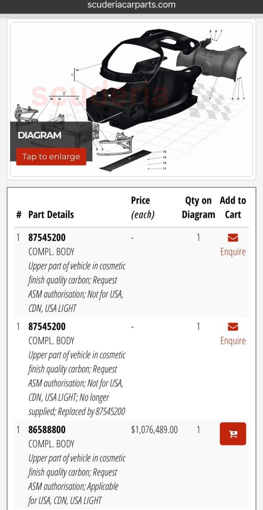 2023 Ferrari LaFerrari Chasis. Imagen precios.