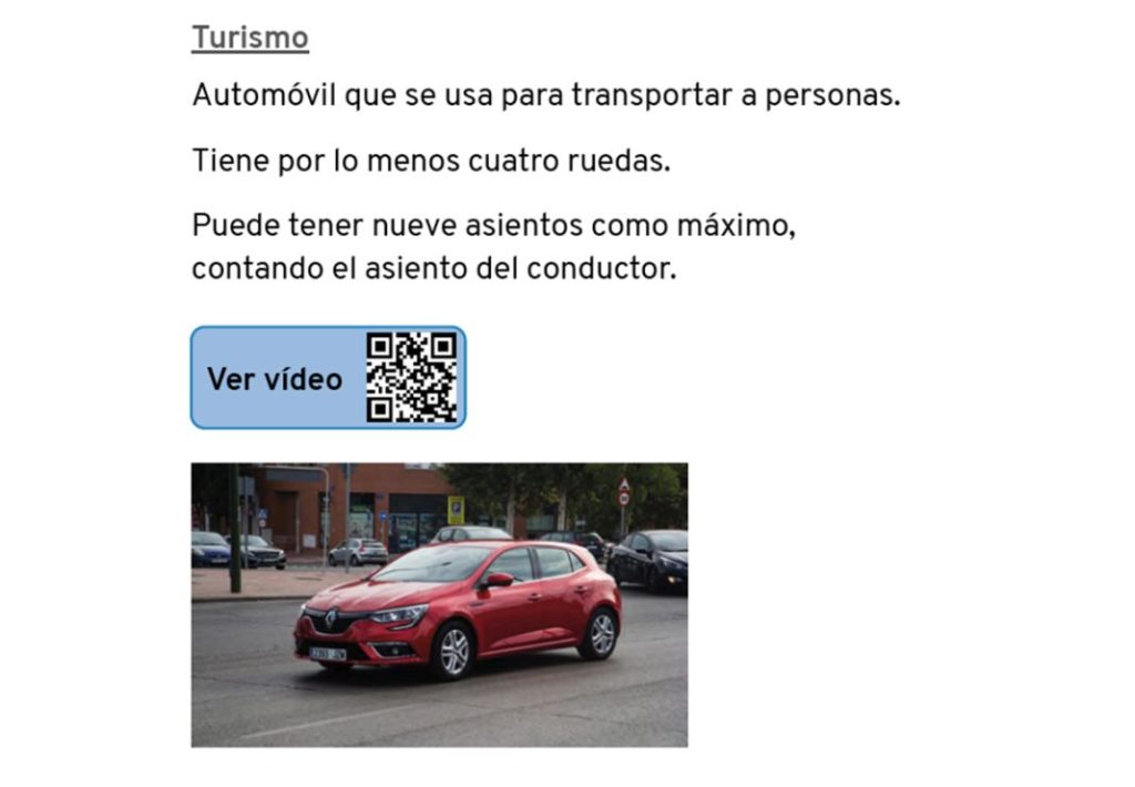 Las explicaciones del Manual de la DGT son cortas y se apoyan en vídeos e imágenes para una mejor comprensión.