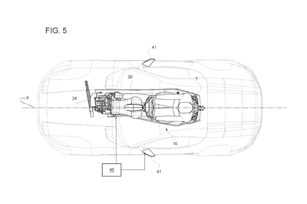 2024 Ferrari Cockpit Patente. Imagen detalle.