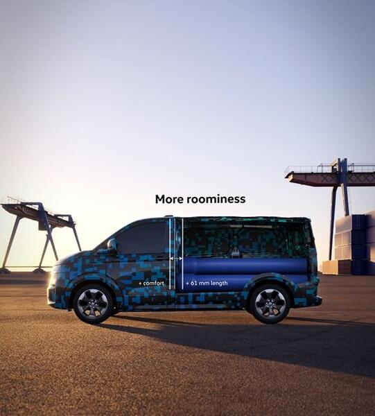 El nuevo Volkswagen Transporter promete ser la mejor herramienta de trabajo 1 Motor16 2024 Volkswagen Transporter Teaser. Imagen carga.