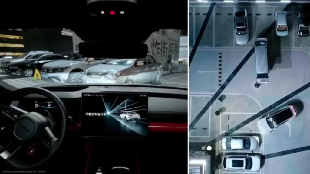 Así aparca el Xiaomi SU7 sin que toques el volante: Y en vídeo 1 Motor16 ¿Qué le SU7 al coche si se cruza con otro coche?
