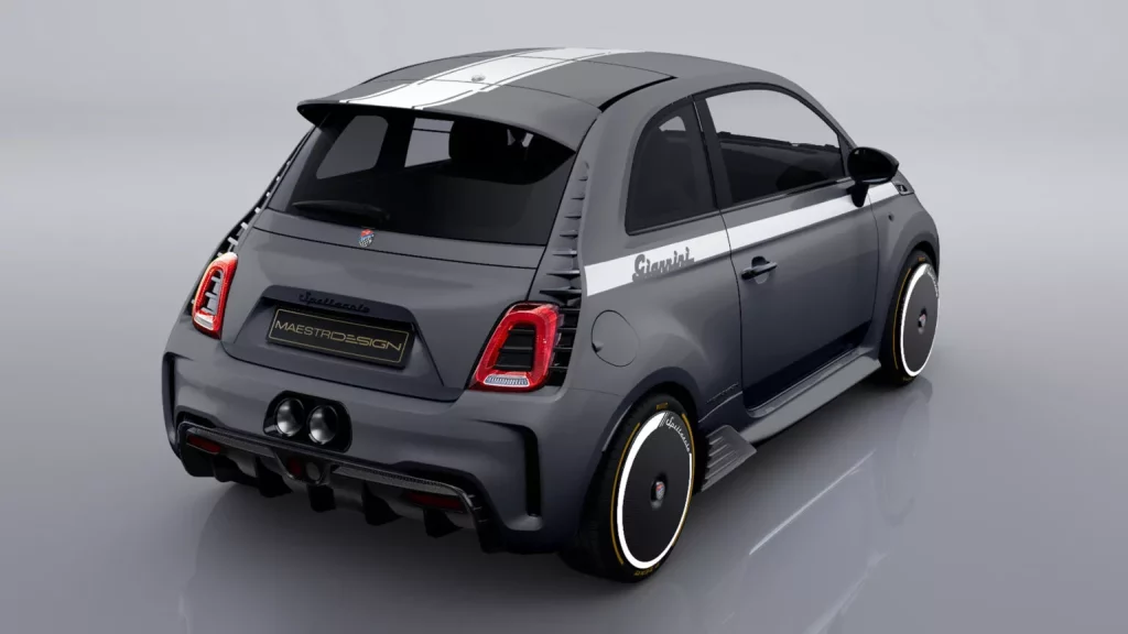 El Abarth 500 se pone hasta arriba de anabolizantes 2 Motor16 2024 Giannini Apettacolo. Abarth 500. Imagen trasera.