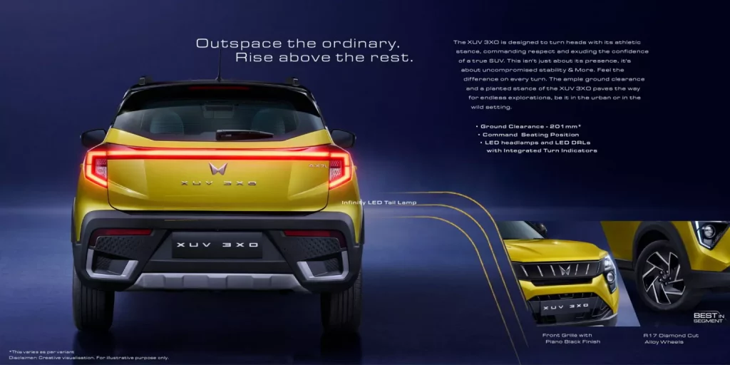2024 Mahindra XUV 3XO. Imagen trasera.