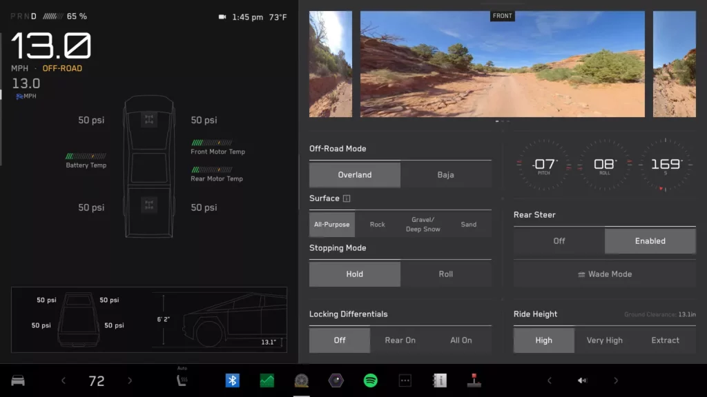El Tesla Cybertruck estrena mejoras para que no se rían de él los mejores todoterreno 1 Motor16 2024 Tesla Cybertruck off-road. Imagen modos conducción.
