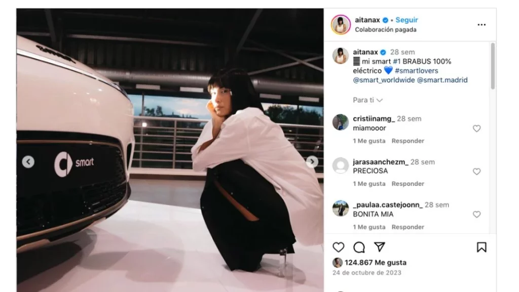 Aitana estrena coche 4 Motor16 AITANA SMART INSTAGRAM2 Motor16