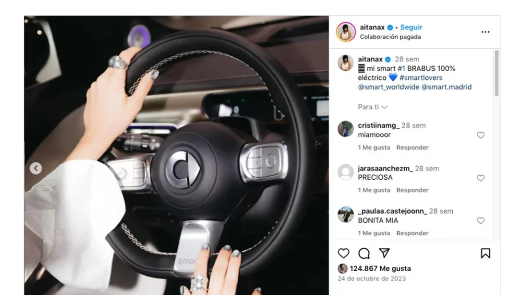 Aitana estrena coche 5 Motor16 AITANA SMART INSTAGRAM3 Motor16