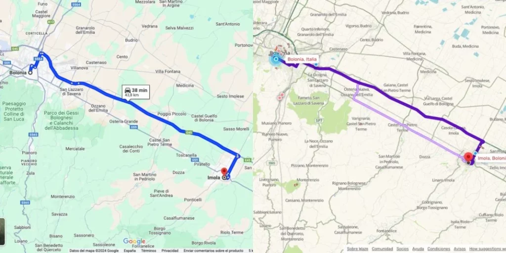 El 'trucazo' para combinar Google Maps y Waze y ser infalible en la carretera 36 Motor16 Comparar rutas Maps Waze Motor16