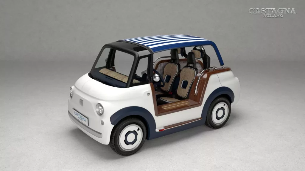 El Fiat Topolino se va a la playa de la mano de Castagna Milano 1 Motor16 2024 Fiat Topolino. Castagna Milano. Imagen estudio.