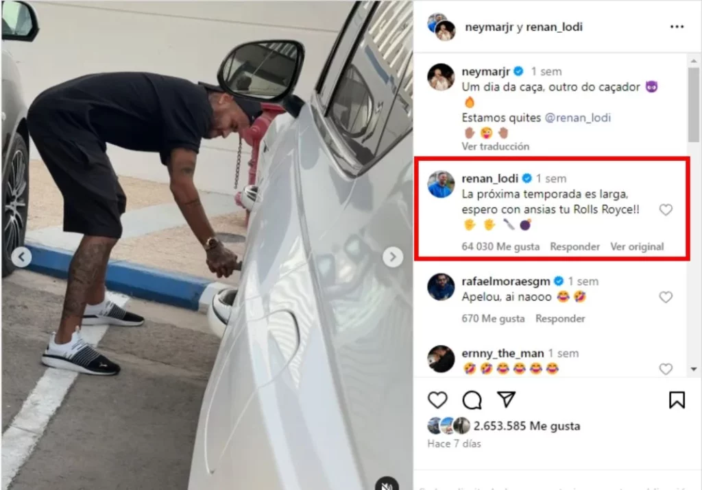 Neymar deja claro que no le gustan las bromas. Y así deja el coche de su compañero Renan Lodi 1 Motor16 ¿Cómo tomó Renan Lodi la broma de Neymar?
