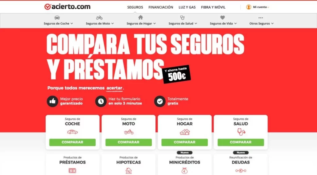 3 comparadores de seguros para tu patinete eléctrico. La única forma de ahorrarte unos euros 24 Motor16 Web comparador Acierto Motor16