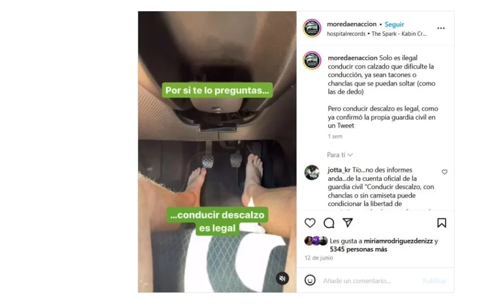 ¿Puedo conducir descalzo? El Instagramer que te da la respuesta en vídeo 229 Motor16 descalzo
