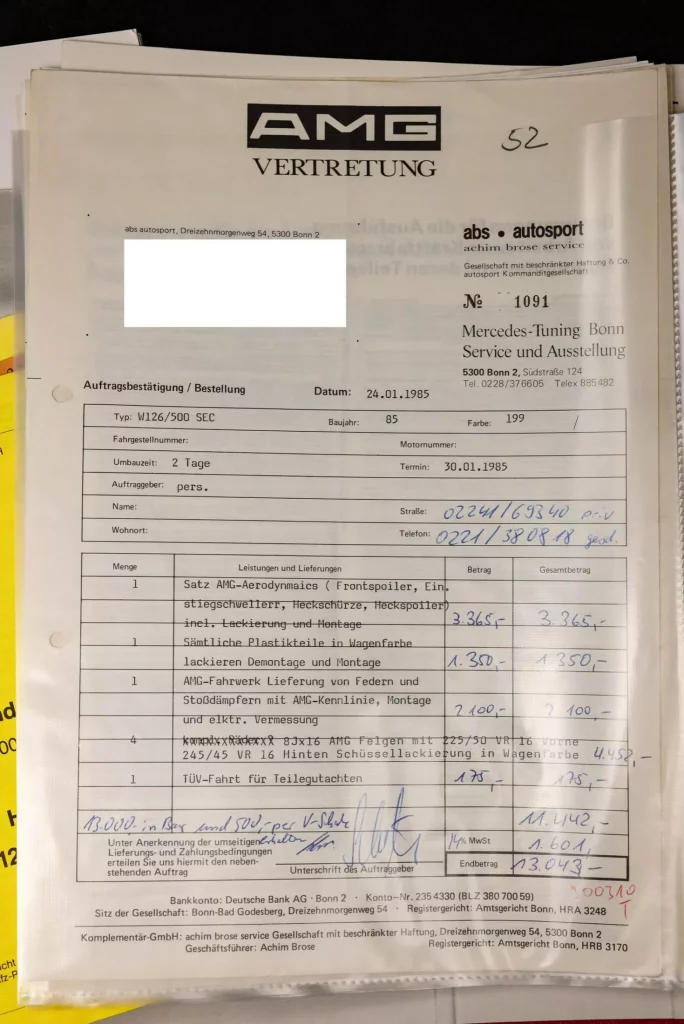 1985 Mercedes Benz 500SEC AMG 20 Motor16
