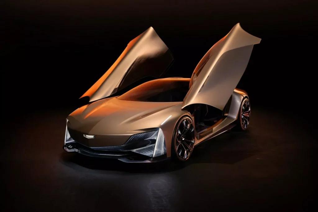 2024 Cadillac Opulent Velocity Concept. Imagen delantera.