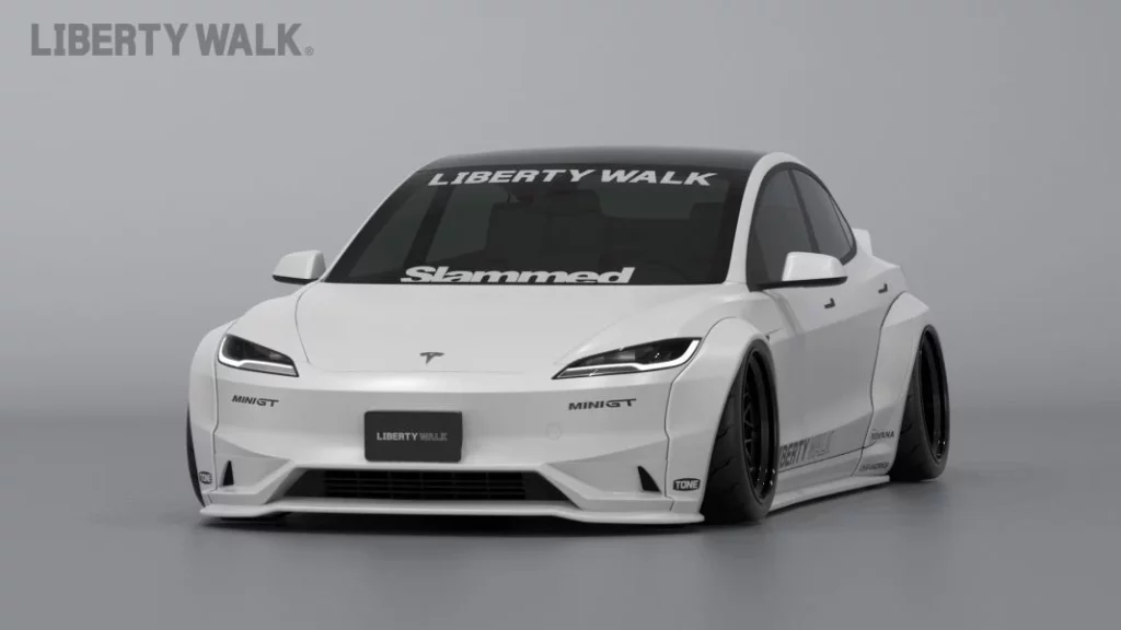Así es el Tesla Model 3 imaginado por Liberty Walk 4 Motor16 2024 Liberty Walk Tesla Model 3 3 Motor16