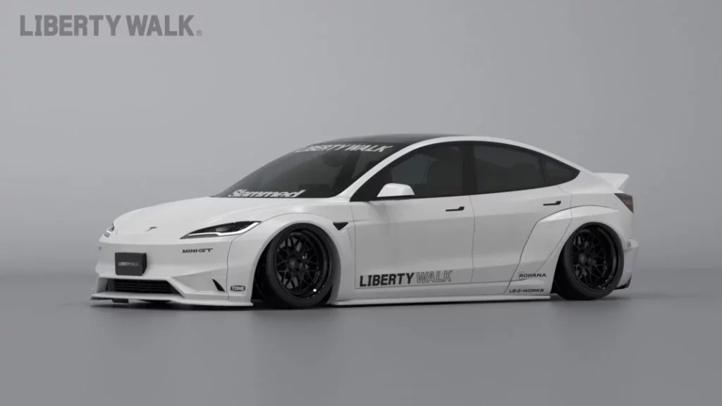 Así es el Tesla Model 3 imaginado por Liberty Walk 6 Motor16 2024 Liberty Walk Tesla Model 3 5 Motor16