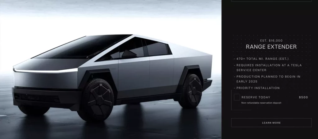 La 'powerbank' para que el Tesla Cybertruck recorra 756 kilómetros con una carga 2 Motor16 2024 Tesla Cybertruck Range Extender. Batería. Powerbank. Imagen web.