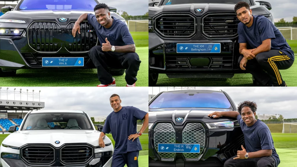 La astronómica suma de euros que cuestan los nuevos BMW que conducen Bellingham, Mbappé o Vinicius 1 Motor16 Los coches de Endrick, Bellingham, Mbappe y Vinicius Jr, las principales figuras del Real Madrid