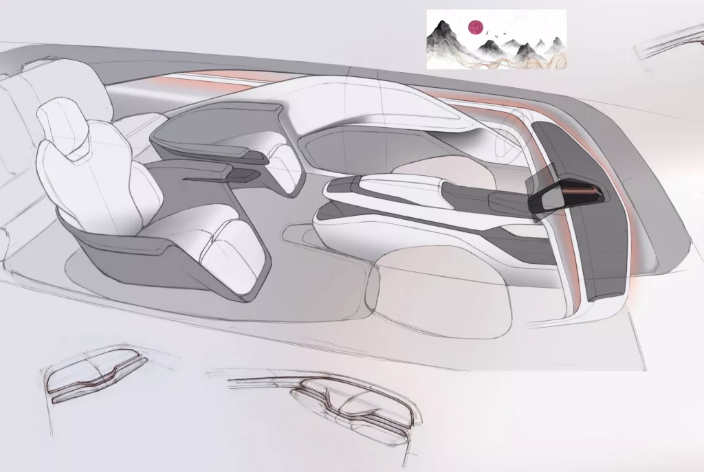 Foxtron, los mismos que fabrican el iPhone, nos sorprenden con este futurista monolovumen 38 Motor16 2024 Foxtron Model D Bocetos 12 Motor16