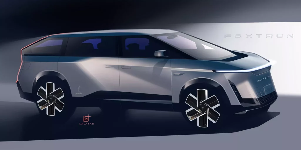 Foxtron, los mismos que fabrican el iPhone, nos sorprenden con este futurista monolovumen 28 Motor16 2024 Foxtron Model D Bocetos 2 Motor16