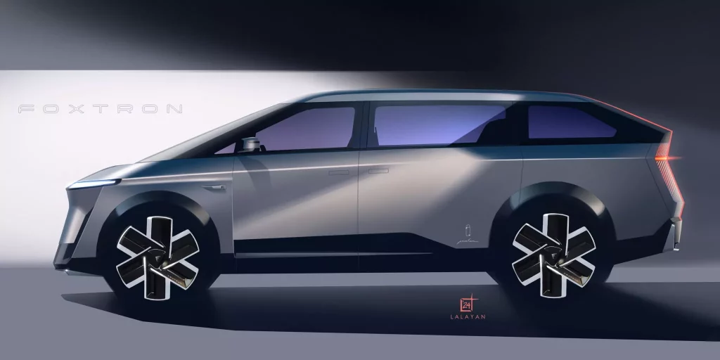 Foxtron, los mismos que fabrican el iPhone, nos sorprenden con este futurista monolovumen 30 Motor16 2024 Foxtron Model D Bocetos 5 Motor16