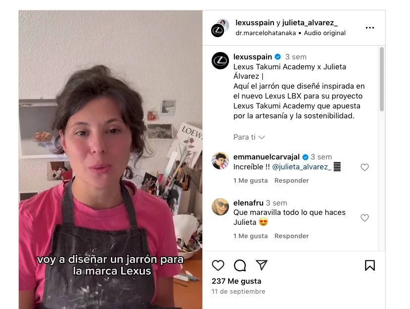 Tres nuevas artistas que unen su nombre al de Lexus 8 Motor16 julieta alvarez takumi academy lexus instagram Motor16