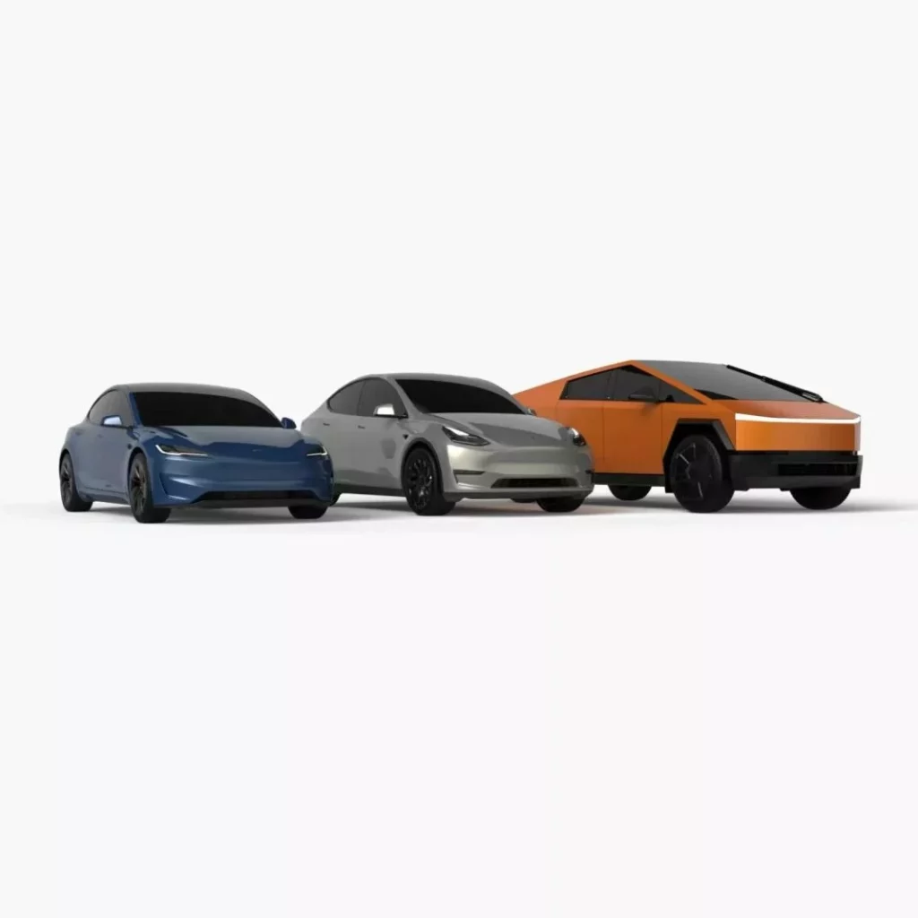 Tesla Model 3, Model Y y Cybertruck, más coloridos que nunca 2 Motor16 2024 Tesla Model 3, Model Y, Cybertruck. Vinilo. Imagen.