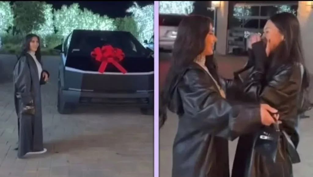 Kim Kardashian se adelanta a Papá Noel y le regala este Tesla Cybertruck a su amiga Tracy Romulus 1 Motor16 La repercusión que generó el obsequió de Kim Kardashian