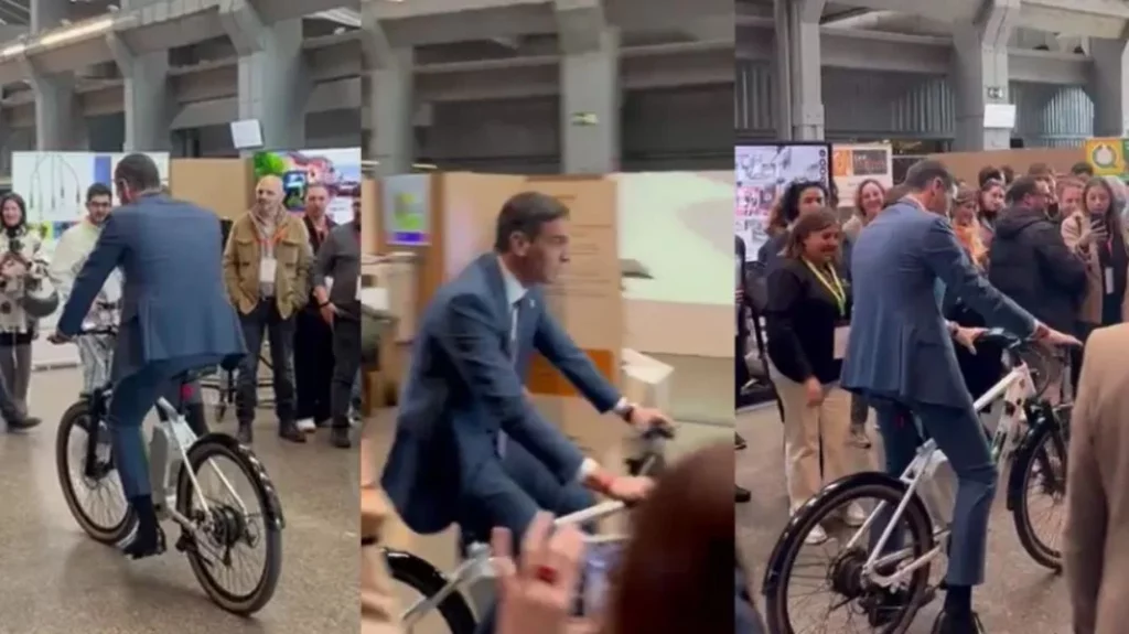 El día que Pedro Sánchez probó la bicicleta eléctrica con la que quiere que vayas a trabajar 1 Motor16 La presentación de la bicicleta sirvió como excusa para Pedro Sánchez