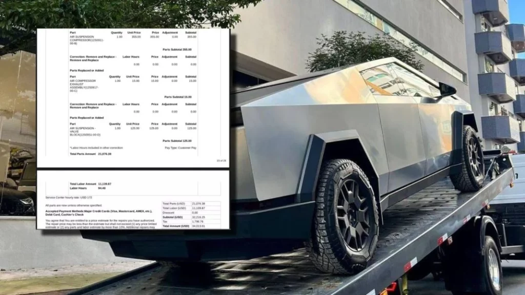 El bache en la carretera que le ha costado 34.000 dólares al dueño de este Tesla Cybertruck 1 Motor16 Así quedó el Tesla Cybertruck al pasar por un bache