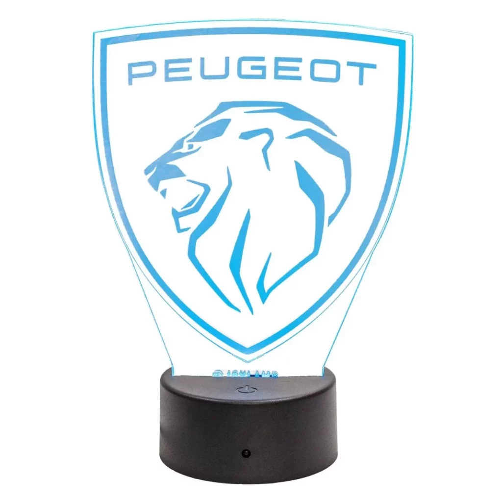 lampara led 3d peugeot brand logo 0 5 Motor16