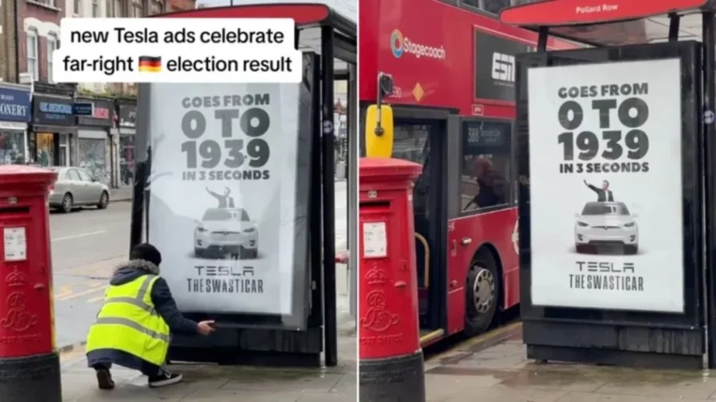 Tesla tiene un nuevo frente abierto en Londres con esta campaña con esvástica de por medio 1 Motor16 El proyecto para seguir hostigando a Tesla y Elon Musk