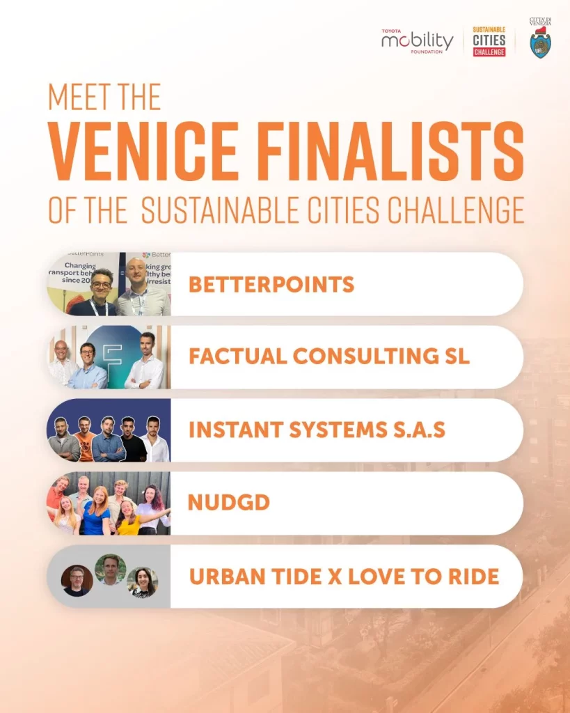 2025 Toyota Mobility Foundation. Venecia. Imagen finalistas.