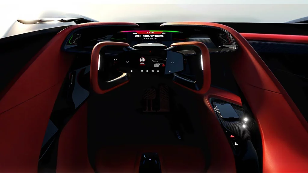 Chevrolet Corvette Concept: un homenaje futurista que no verá la calle 16 Motor16 General Motors Advanced Design Pasadena Corvette concept interior artboard steering wheel closeup Motor16