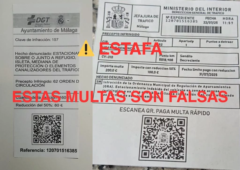 multa falsa estafa dgt