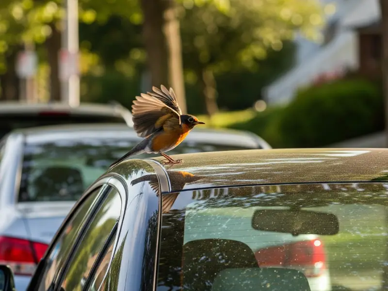 Pájaro sobre carrocería