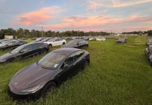 Se compra un Tesla a estrenar y alucina cuando descubre donde ha estado aparcado junto con otros 100