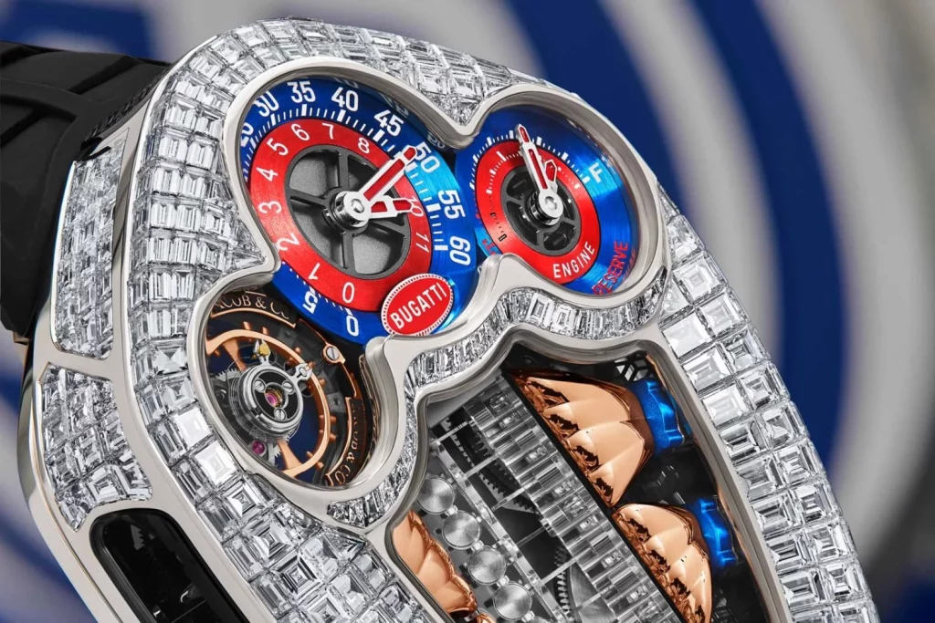 Así es el Bugatti Tourbillon recubierto de diamantes que se lleva en la muñeca 1 Motor16 jacob co bugatti tourbillon baguette1 Motor16