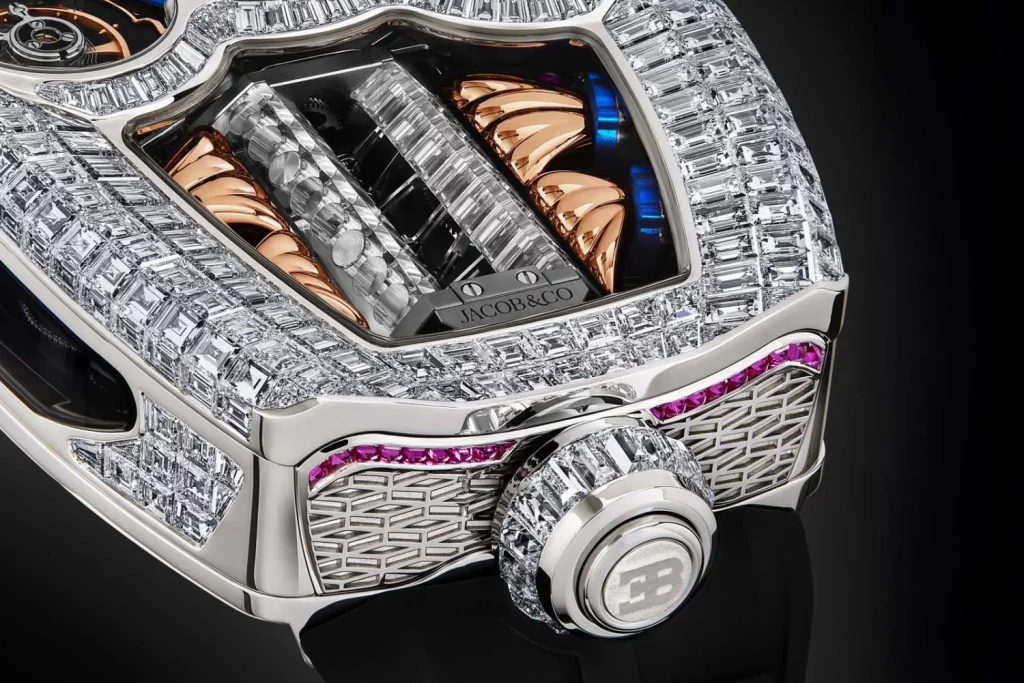 Así es el Bugatti Tourbillon recubierto de diamantes que se lleva en la muñeca 2 Motor16 jacob co bugatti tourbillon baguette3 Motor16