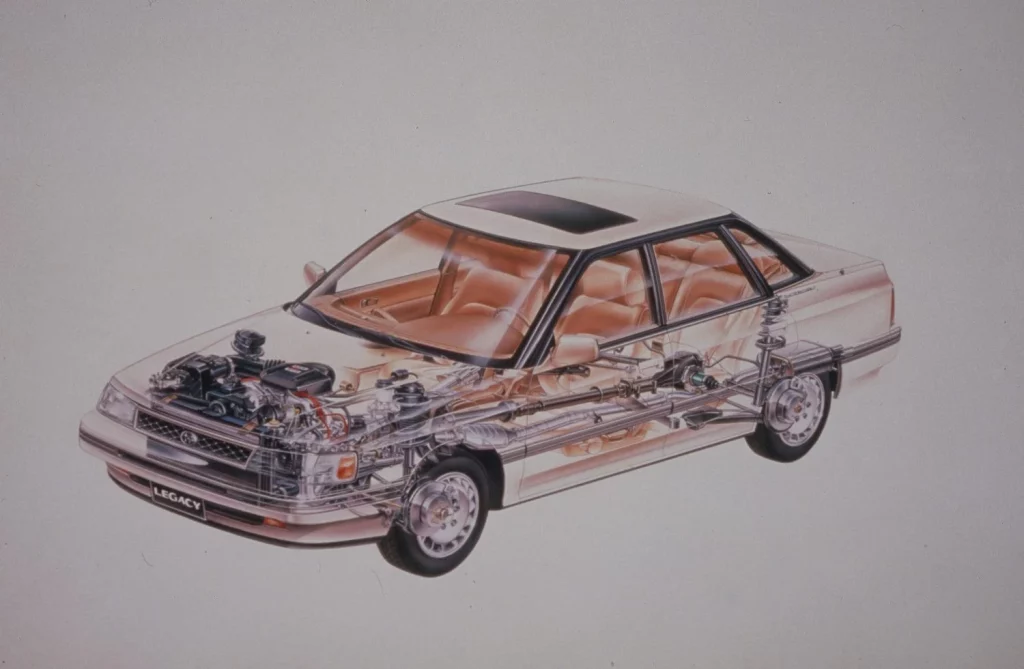 2025 Subaru Legacy. Fin de su producción en USA. Imagen radiografía.