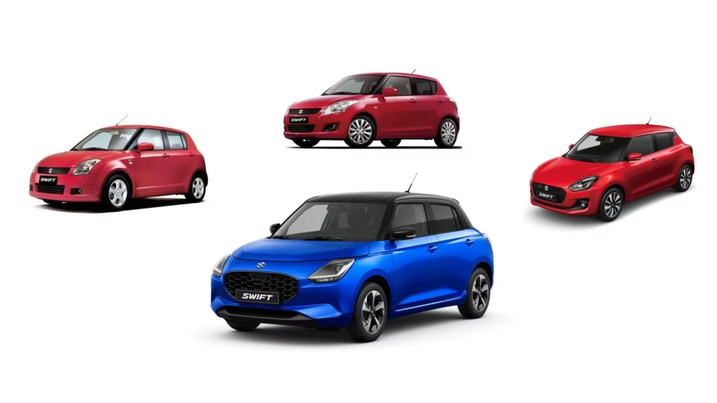 El Suzuki Swift alcanza los ocho dígitos en sus 20 años de historia: Enhorabuena 2 Motor16 2025 Suzuki Swift 10 millones. Imagen generaciones.