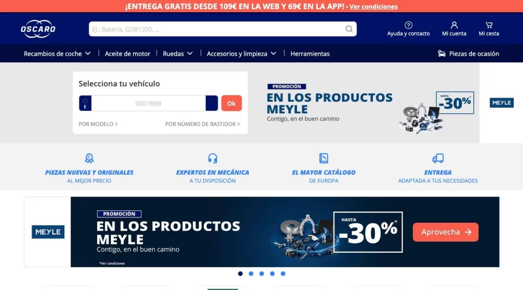 3 tiendas online ‘top’ con recambios para tu coche más baratos que en Aurgi, MotorTown y Midas 21 Motor16 Tienda recambios piezas Oscaro Motor16